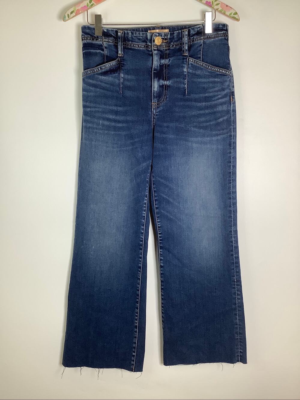 Kut from the Kloth Women's 6 Medium Wash Lily High-Waisted Wide Leg Jeans O2-1